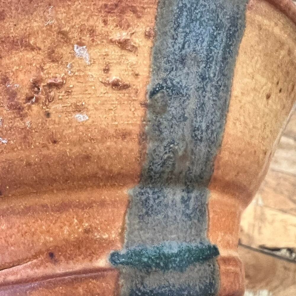 Art Studio Pottery Bowl Warm Tones Single Stripe MCM 6.75" - Picture 15 of 16